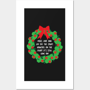 Funny Christmas Pickleball Saying Wreath Posters and Art